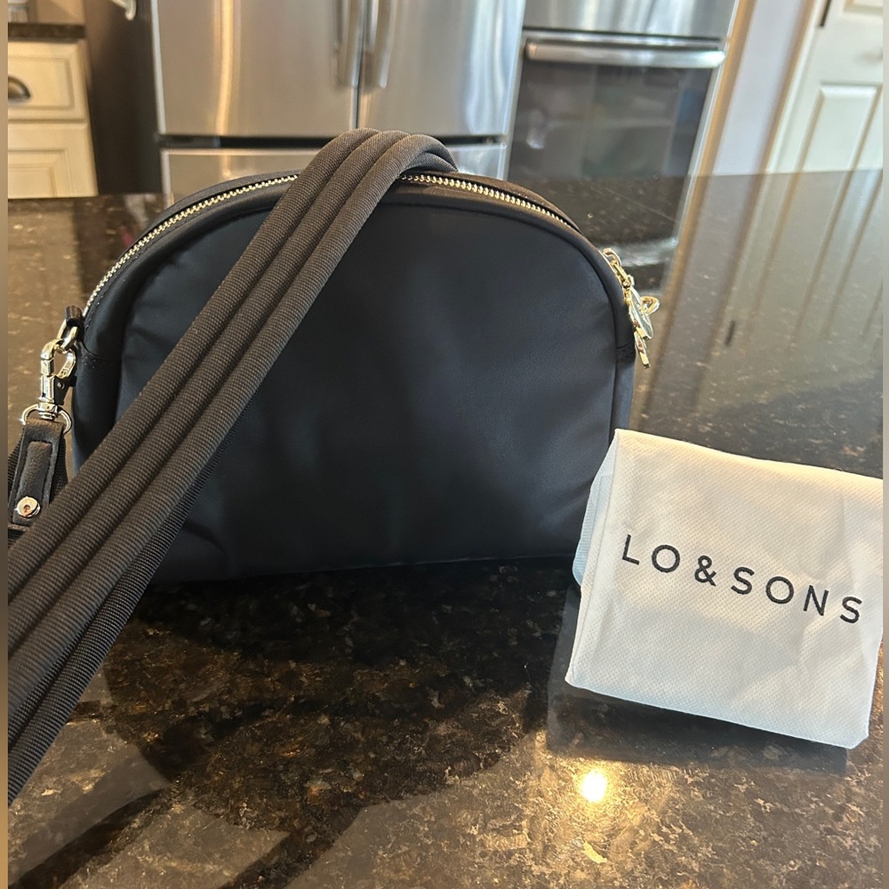 Lo and Sons Nouvelle black lavendar Purse Nylon